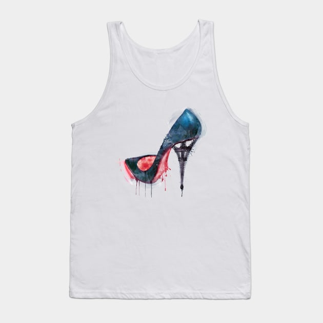 Eiffel Tower Shoe Tank Top by Marian Voicu